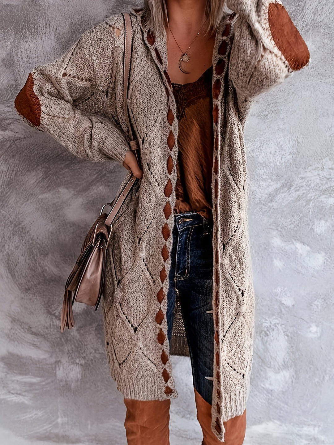 Drawstring Hooded Cardigan
