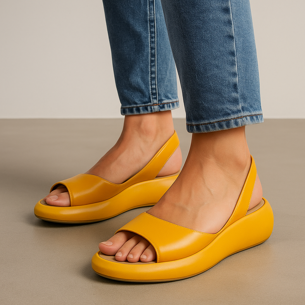 Lean | Open-Toe Slip-On Wedge Sandals