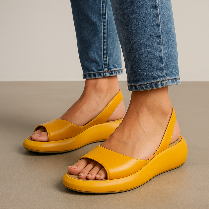 Lean | Open-Toe Slip-On Wedge Sandals