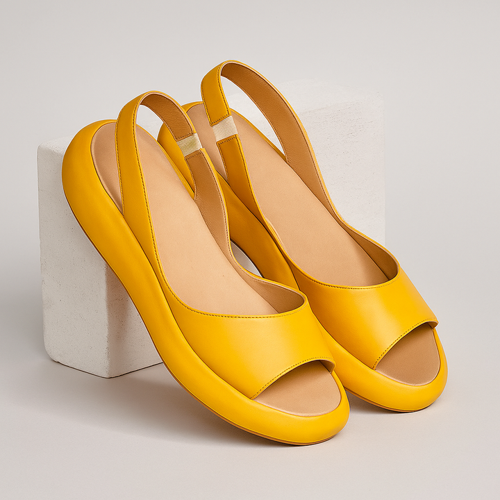 Lean | Open-Toe Slip-On Wedge Sandals