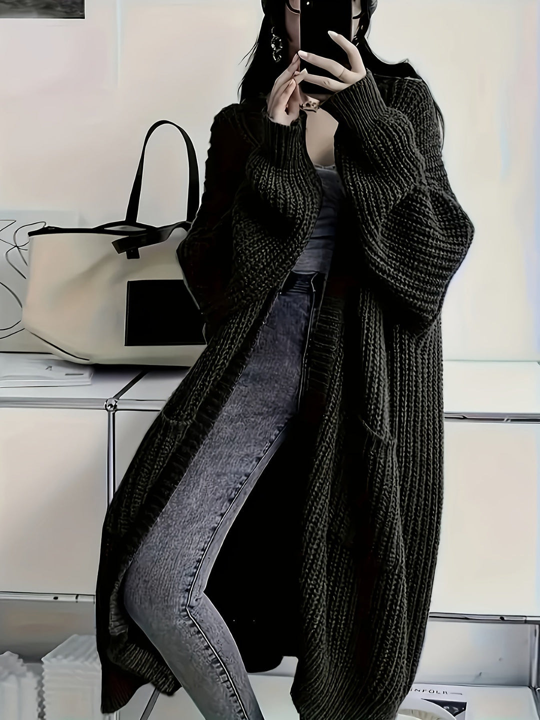 Textured Knitwear Cardigan
