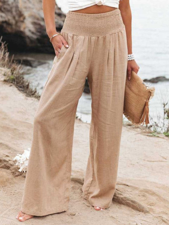 THALIORA | REMI WIDE-LEG LINEN TROUSERS