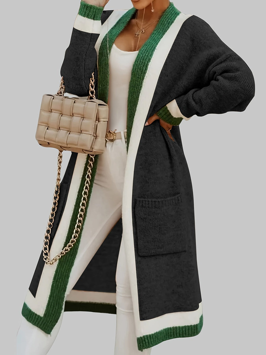 Long Loose Cardigan with Pockets